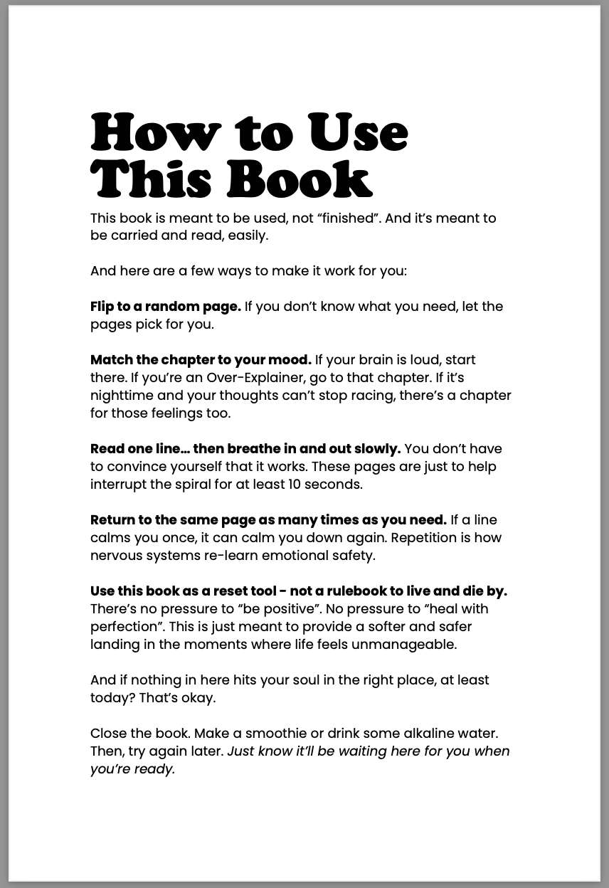 Instructions for using a book on a white background